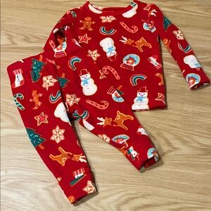 Cat‎ & Jack Two Piece Red Fleece Holiday Pajama Set 12M